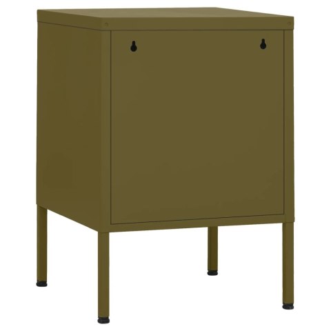 VidaXL Szafki nocne, 2 szt., oliwkowe, 35x35x51 cm, stalowe VidaXL Szafki nocne, 2 szt., oliwkowe, 35x35x51 cm, stalowe