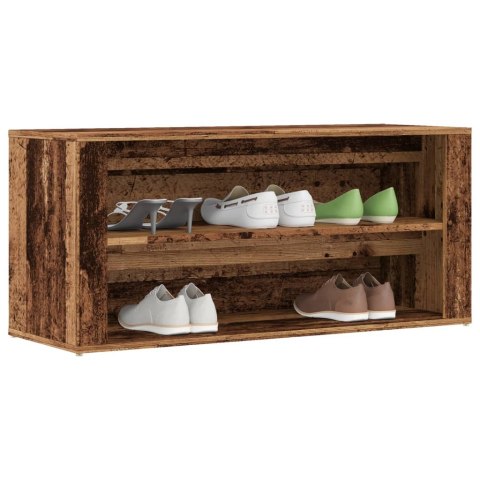 VidaXL Ławka ze schowkiem na buty, stare drewno, 100x35x45 cm