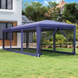 VidaXL Namiot imprezowy z 8 ścianami z siatki, niebieski, 3x9 m, HDPE