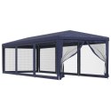  Namiot imprezowy z 8 ścianami z siatki, niebieski, 3x9 m, HDPE