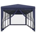  Namiot imprezowy z 8 ścianami z siatki, niebieski, 3x9 m, HDPE