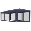  Namiot imprezowy z 8 ścianami z siatki, niebieski, 3x9 m, HDPE