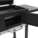 VidaXL Ogrodowy piec do pizzy, grill, wędzarnia, 3-w-1, czarny