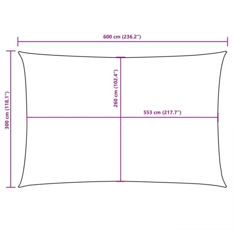 VidaXL Prostokątny żagiel ogrodowy, tkanina Oxford, 3x6 m, niebieski VidaXL Prostokątny żagiel ogrodowy, tkanina Oxford, 3x6 m, niebieski