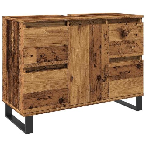 VidaXL Szafka pod umywalkę łazienkową, stare drewno, 80x33x60 cm VidaXL Szafka pod umywalkę łazienkową, stare drewno, 80x33x60 cm