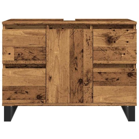 VidaXL Szafka pod umywalkę łazienkową, stare drewno, 80x33x60 cm VidaXL Szafka pod umywalkę łazienkową, stare drewno, 80x33x60 cm