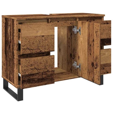 VidaXL Szafka pod umywalkę łazienkową, stare drewno, 80x33x60 cm VidaXL Szafka pod umywalkę łazienkową, stare drewno, 80x33x60 cm