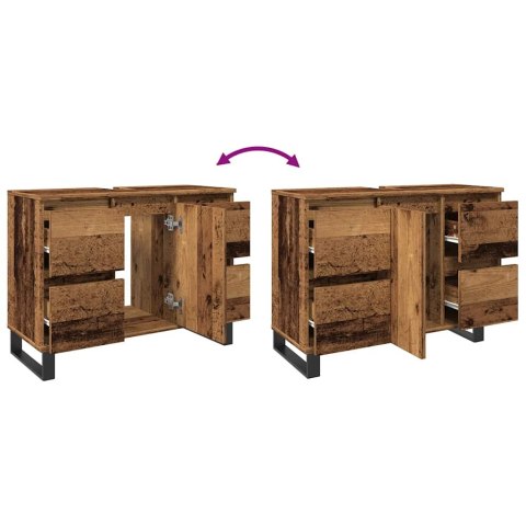VidaXL Szafka pod umywalkę łazienkową, stare drewno, 80x33x60 cm VidaXL Szafka pod umywalkę łazienkową, stare drewno, 80x33x60 cm