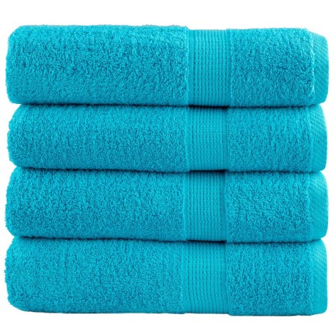 VidaXL Ręczniki premium SOLUND 4 szt., turkusowe, 70x140 cm, 600 g/cm²