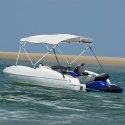 VidaXL Daszek bimini ze ściankami, 4 pałąki, 243x(230-244)x137 cm