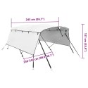 VidaXL Daszek bimini ze ściankami, 4 pałąki, 243x(230-244)x137 cm
