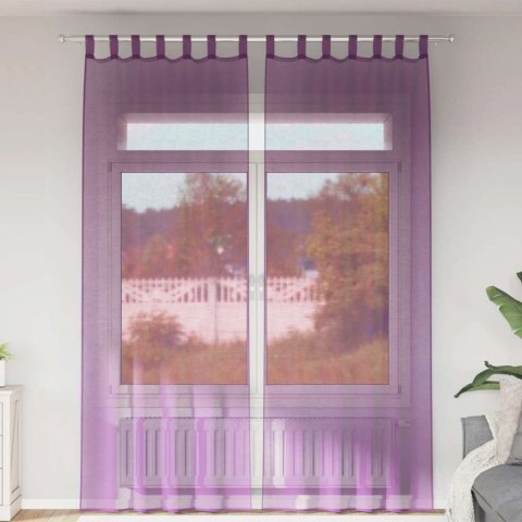 VidaXL Zasłony woalowe z pętelkami 2 szt. Fioletowe 140x260 cm