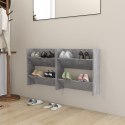 VidaXL Półki ścienne na buty 2 szt., szare, 60x18x60 cm, płyta wiórowa