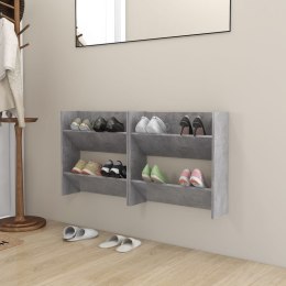 VidaXL Półki ścienne na buty 2 szt., szare, 60x18x60 cm, płyta wiórowa