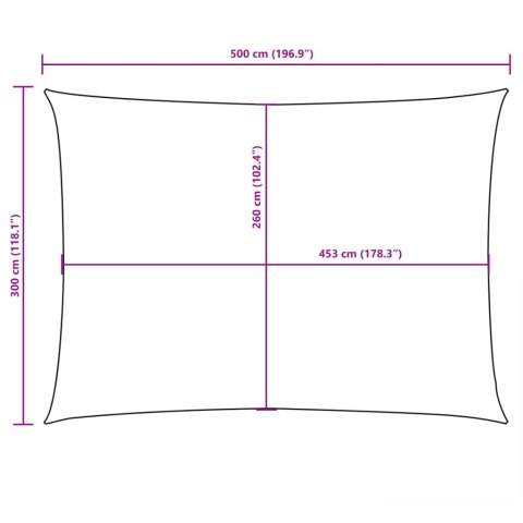 VidaXL Prostokątny żagiel ogrodowy, tkanina Oxford, 3x5 m, czerwony VidaXL Prostokątny żagiel ogrodowy, tkanina Oxford, 3x5 m, czerwony