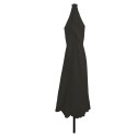 Czarny leżak ogrodowy vidaXL z lampkami LED ø395x245 cm