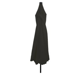 Czarny leżak ogrodowy vidaXL z lampkami LED ø395x245 cm