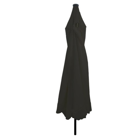 Czarny leżak ogrodowy vidaXL z lampkami LED ø395x245 cm