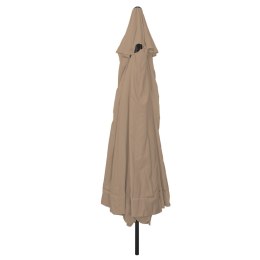 Parasol ogrodowy vidaXL ø395x245 cm taupe