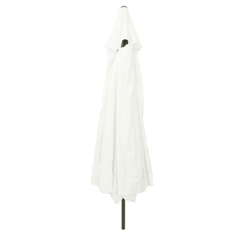 Parasol ogrodowy vidaXL ø395x245 cm w kolorze białym piaskowym
