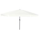 Parasol ogrodowy vidaXL ø395x245 cm w kolorze białym piaskowym