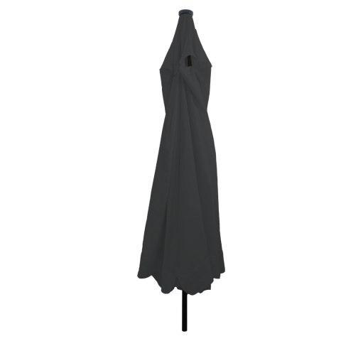 Parasol ogrodowy vidaXL z lampkami LED Ø395x245 cm, antracytowy
