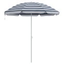 Parasol plażowy vidaXL z aluminiowym stelażem Niebiesko-Biały 240 cm
