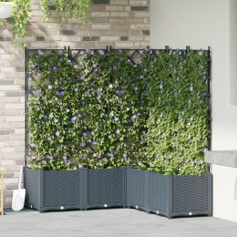 VidaXL Donica ogrodowa z trejażem 5 sztuk jasnoszara 120x120x143 cm