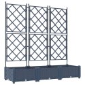 VidaXL Donica ogrodowa z trelą 3 szt. Szara 120x40x125.5 cm