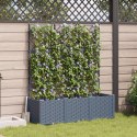VidaXL Donica ogrodowa z trellisem 3 szt jasnoszara 120x40x143 cm
