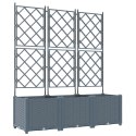 VidaXL Donica ogrodowa z trellisem 3 szt jasnoszara 120x40x143 cm