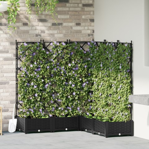 VidaXL Donica z Kratą 5 szt Czarna 120x120x125,5 cm