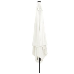 VidaXL Kwadratowy Parasol Ogrodowy z Oświetleniem LED 295x245 cm Beżowy