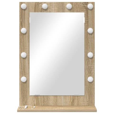 VidaXL Lustro Toaletowe Dąb Sonoma MDF, Szkło 70 x 50 x 18 cm Lustro