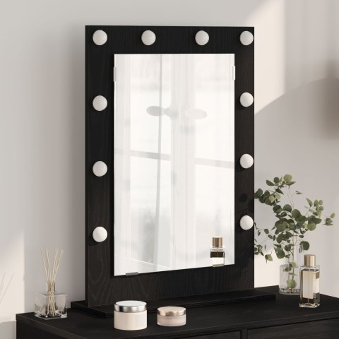 VidaXL Lustro toaletowe Czarny Dąb Drewno 70 x 50 x 18 cm