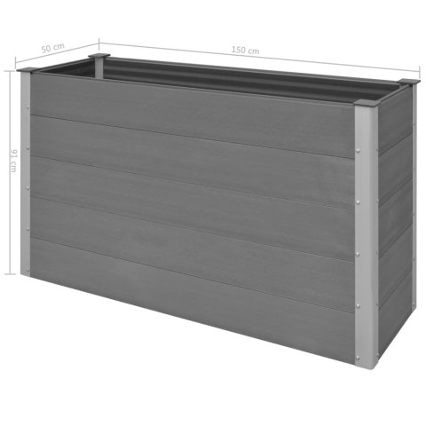Podwyższona donica ogrodowa, WPC, 150x50x91 cm, szara Podwyższona donica ogrodowa, WPC, 150x50x91 cm, szara