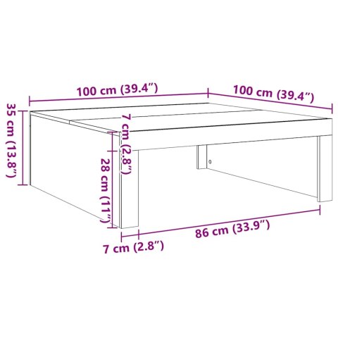 Stolik kawowy, kolor starego drewna, 100x100x35 cm Stolik kawowy, kolor starego drewna, 100x100x35 cm