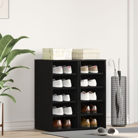 VidaXL Szafka na buty 2 szt. czarny dąb 32x35x70 cm materiał drewnopochodny