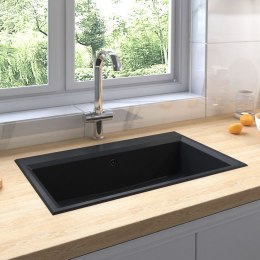 VidaXL Zlew kuchenny czarny 790x500x193 mm granitowy