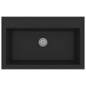 VidaXL Zlew kuchenny czarny 790x500x193 mm granitowy