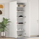  Biała szafka na buty 80x35.5x180 cm Drewno inżynieryjne