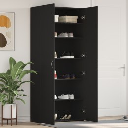  Szafka na buty Czarna 80x35,5x180 cm z materiału drewnopochodnego