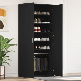 Szafka na buty Czarna 80x39x180 cm Drewno inżynieryjne