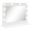  Lustro toaletowe z lampkami LED Białe 60x45x18 cm