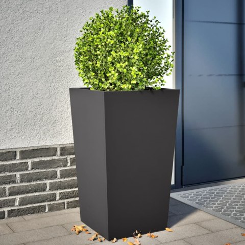 VidaXL Donice ogrodowe, 2 szt., czarne, 45x45x75 cm, stalowe