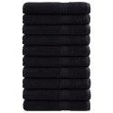  Ręczniki premium SOLUND, 10 szt., czarne, 80x200 cm, 600 g/cm²
