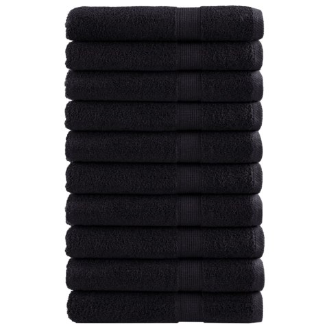  Ręczniki premium SOLUND, 10 szt., czarne, 80x200 cm, 600 g/cm²