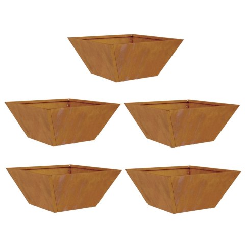VidaXL Donice metalowe Stal odporna na warunki atmosferyczne 35 x 35 x 15 cm