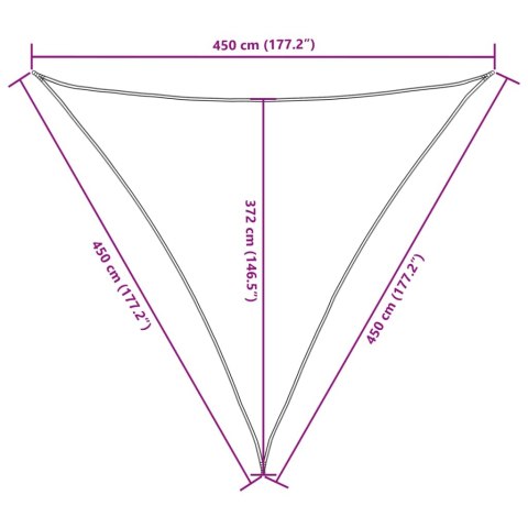 VidaXL Trójkątny żagiel ogrodowy, tkanina Oxford, 4,5x4,5x4,5 m, taupe VidaXL Trójkątny żagiel ogrodowy, tkanina Oxford, 4,5x4,5x4,5 m, taupe