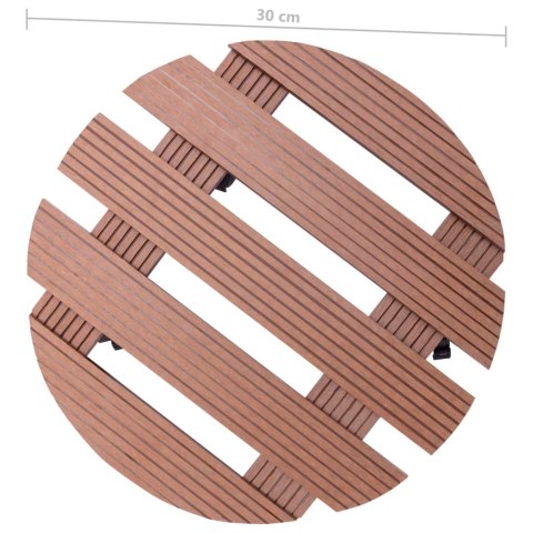 VidaXL Stojaki na kółkach pod donice, 2 szt., brązowe, Ø30x7,5 cm, WPC VidaXL Stojaki na kółkach pod donice, 2 szt., brązowe, Ø30x7,5 cm, WPC